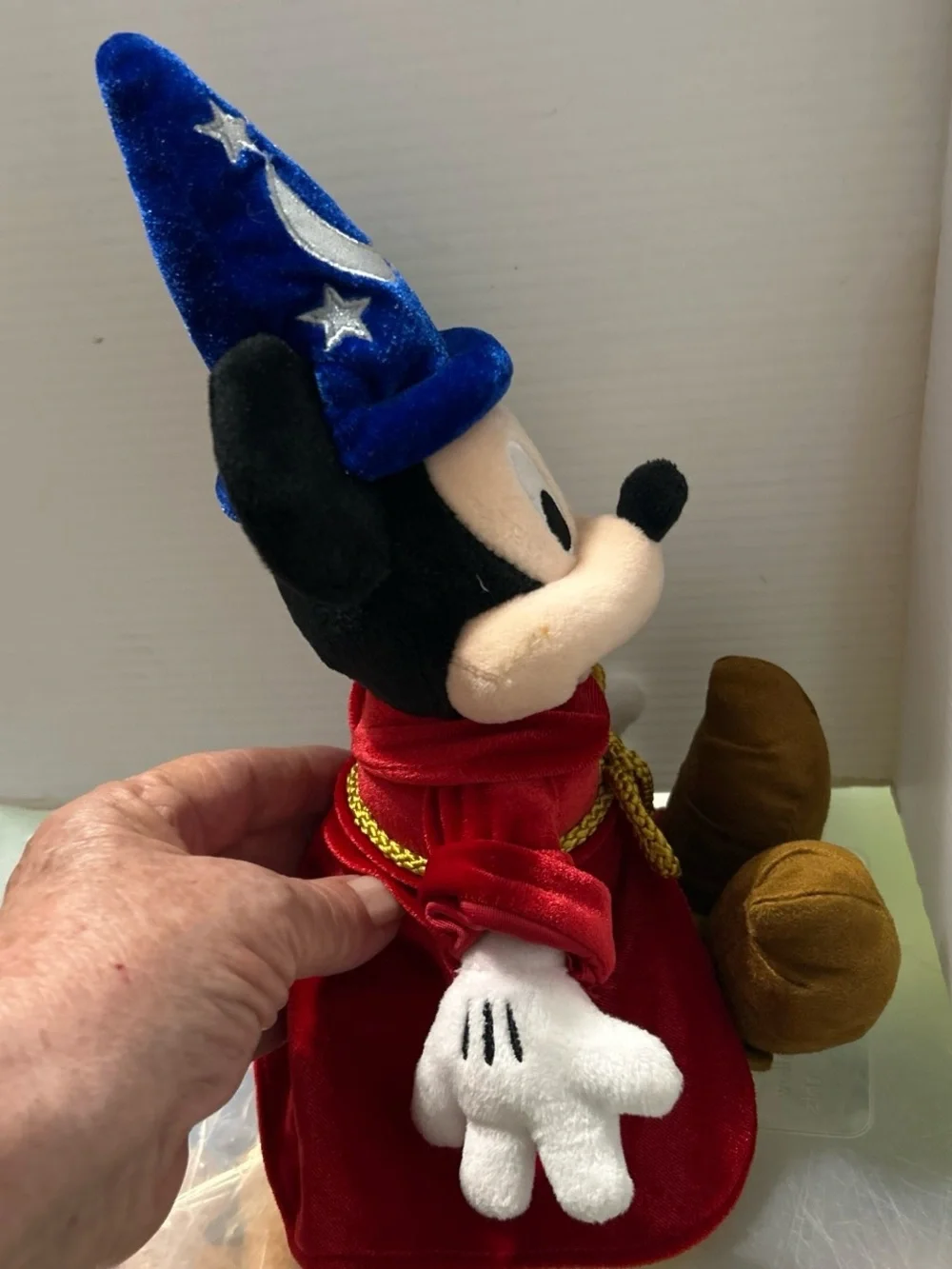 Disney Sorcerer Mickey Plush - Blue Hat, Red Robe, Brown Shoes